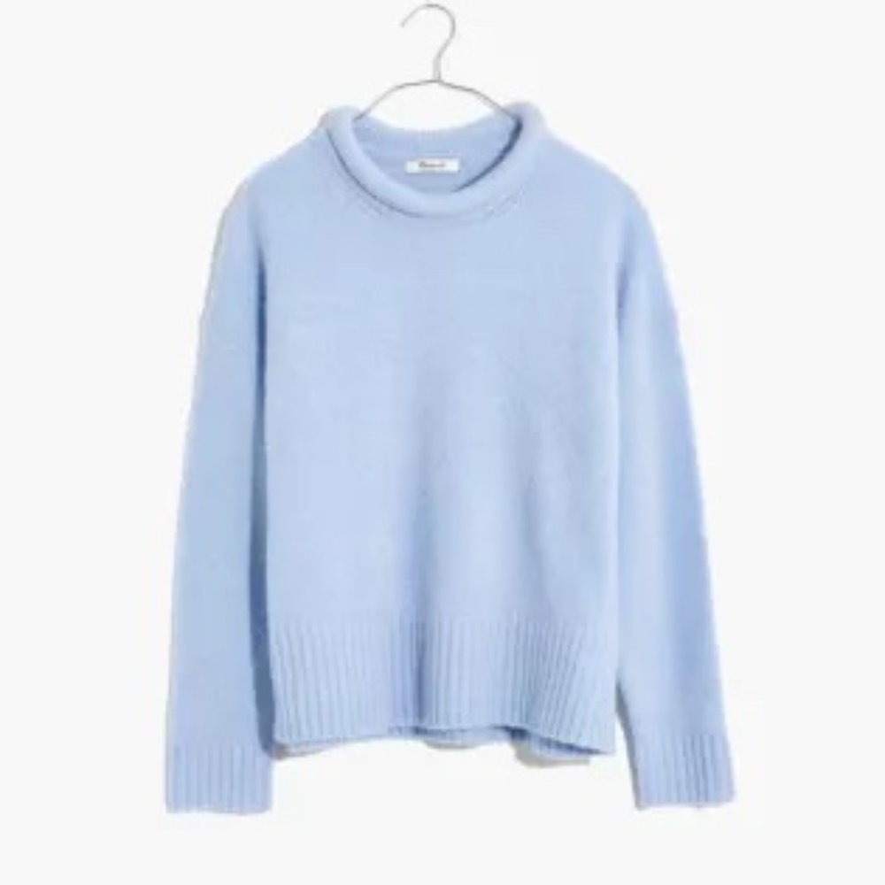Madewell Light Blue Fulton Sweater with Rolled Neck Size Small
